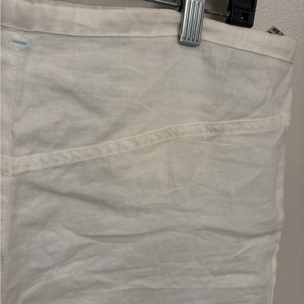 Lacoste White Cotton Pants with Green Crocodile Logo linen summer 42 - Picture 7 of 13